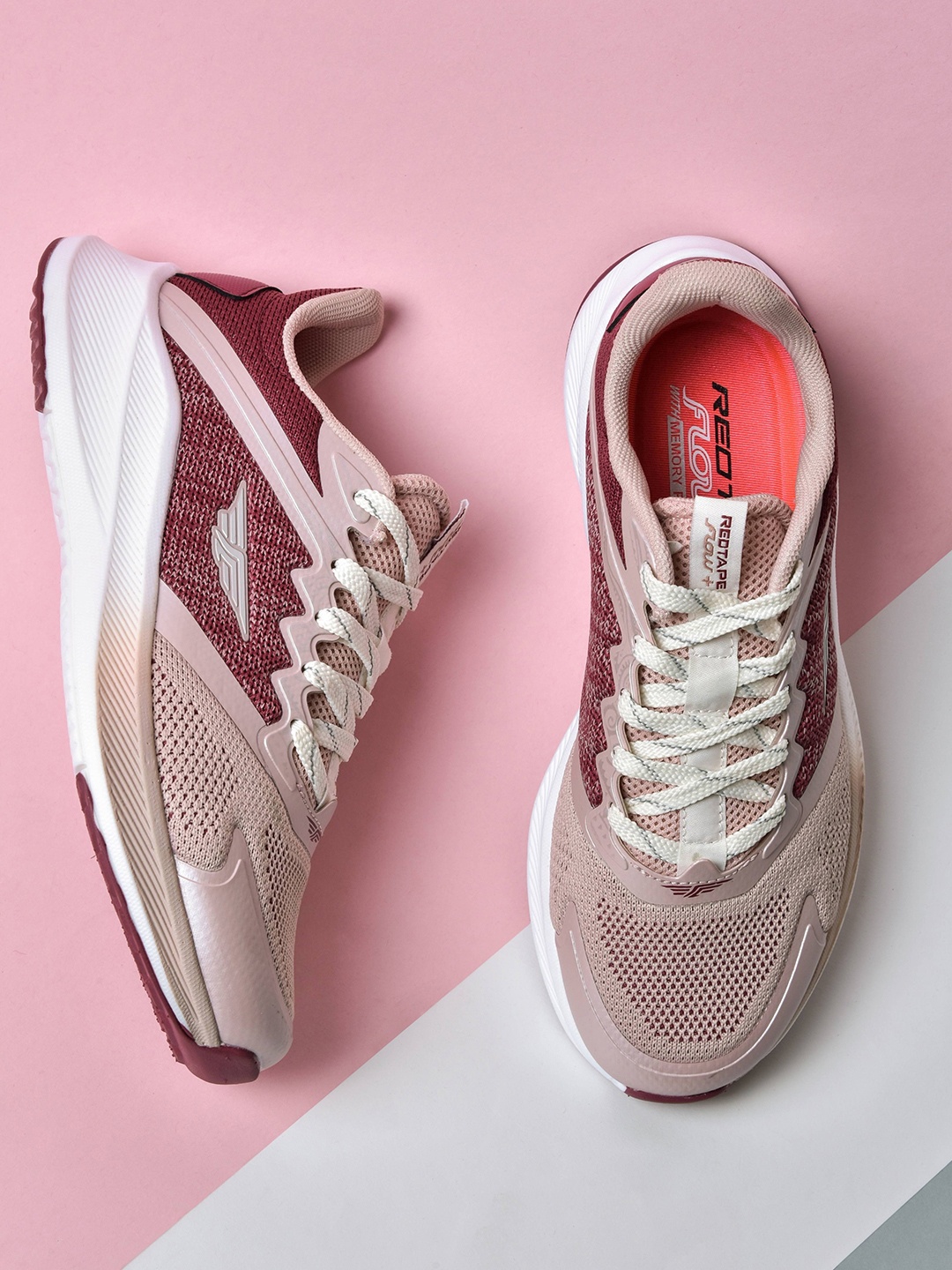 

Red Tape Women Pink Mesh Walking Shoes