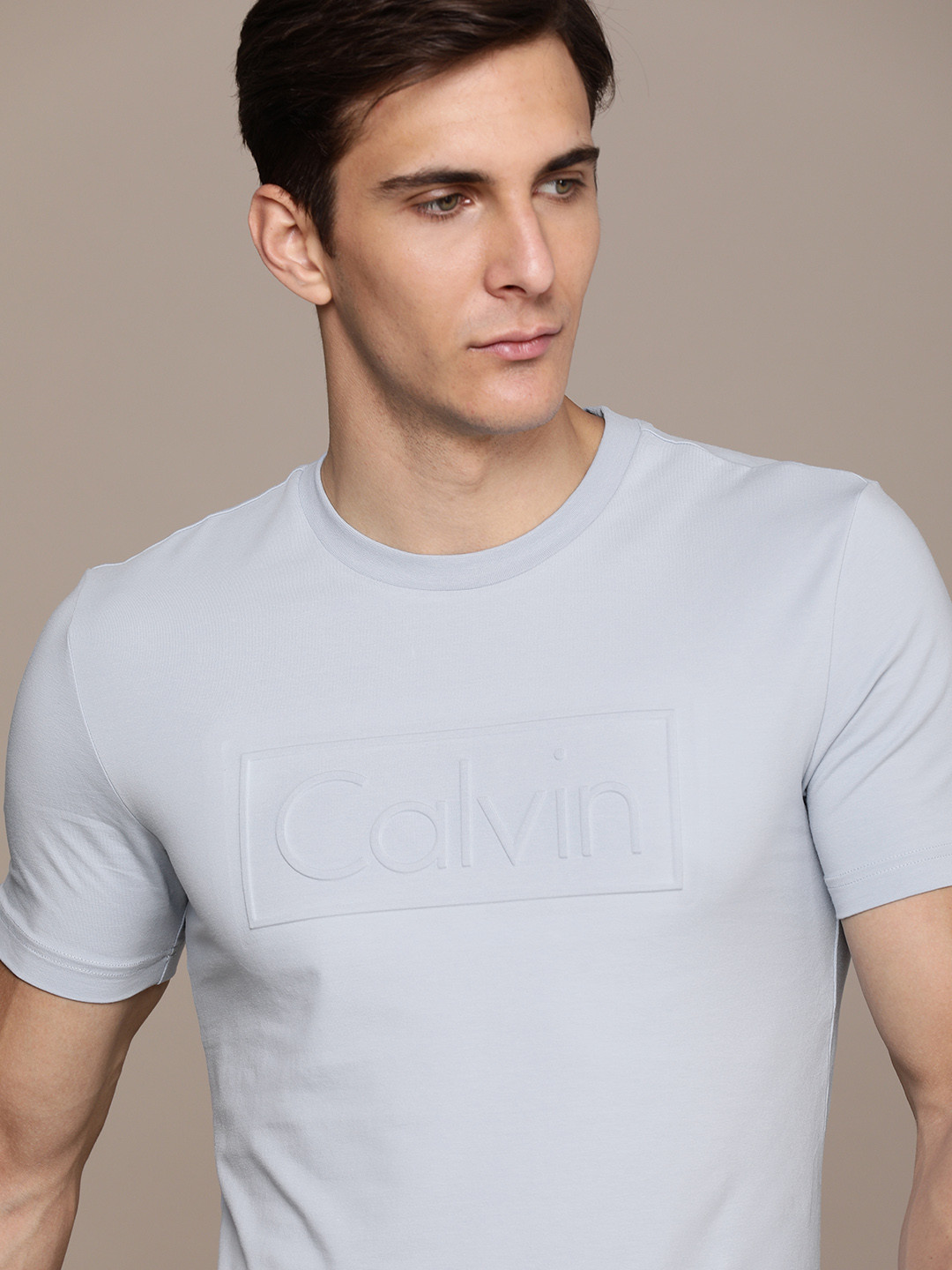 

Calvin Klein Jeans Men Blue Brand Logo Printed Slim Fit T-shirt