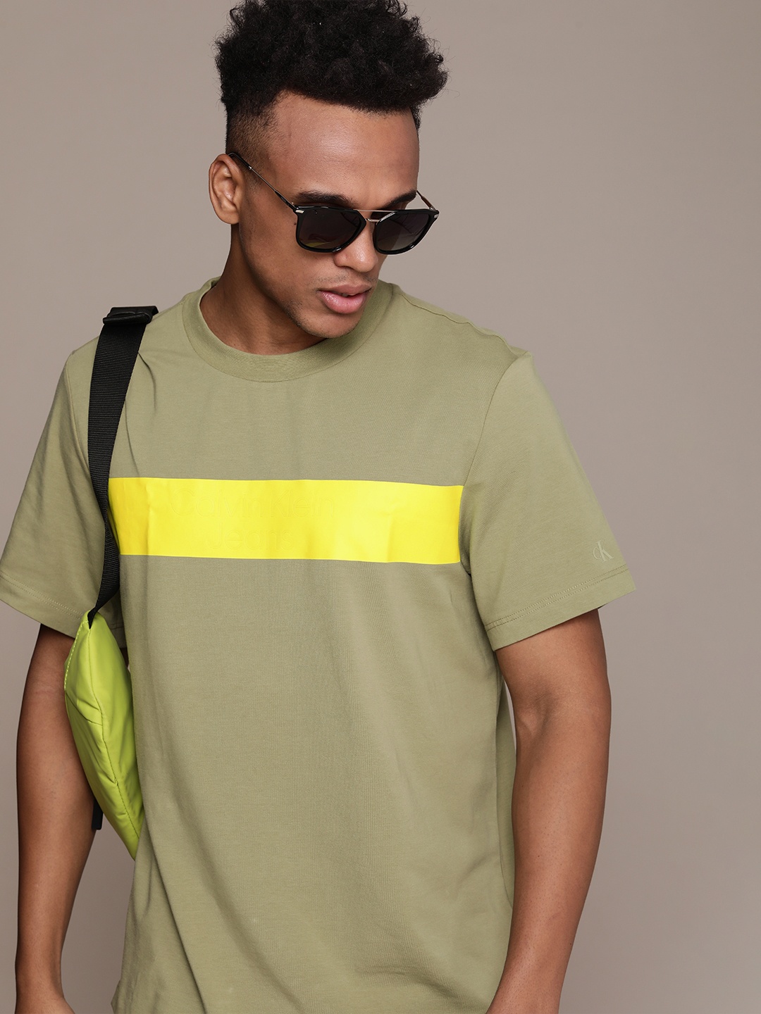 

Calvin Klein Jeans Colourblocked Slim Fit T-shirt, Olive