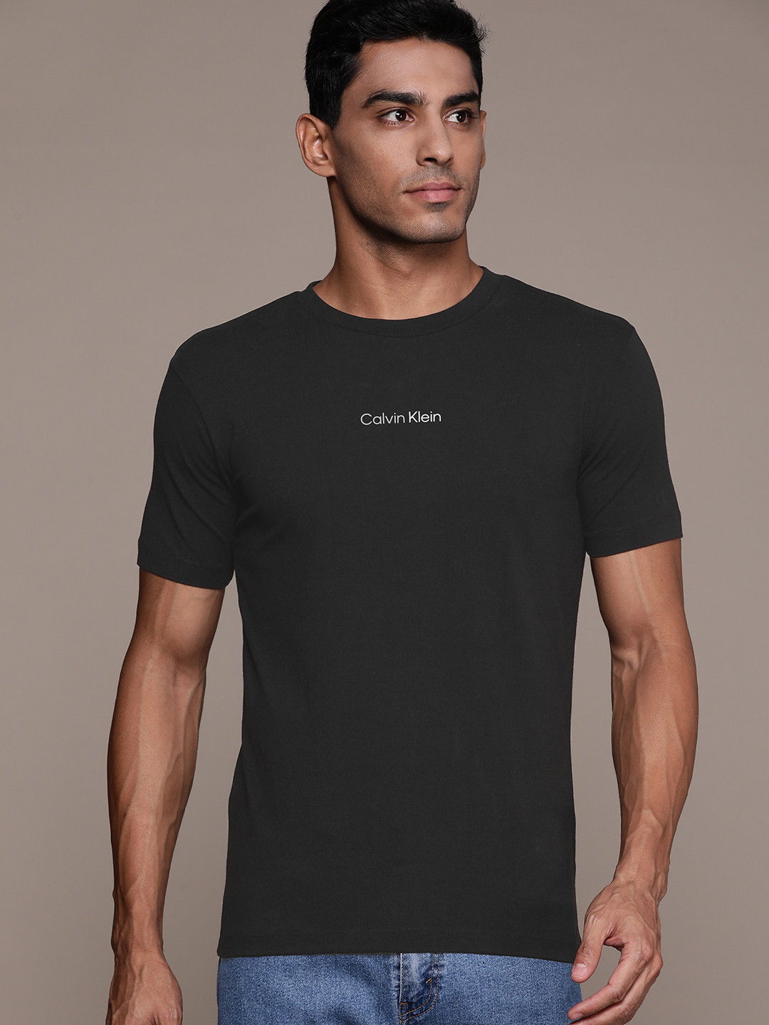 

Calvin Klein Jeans Brand Logo Print Slim Fit T-shirt, Black