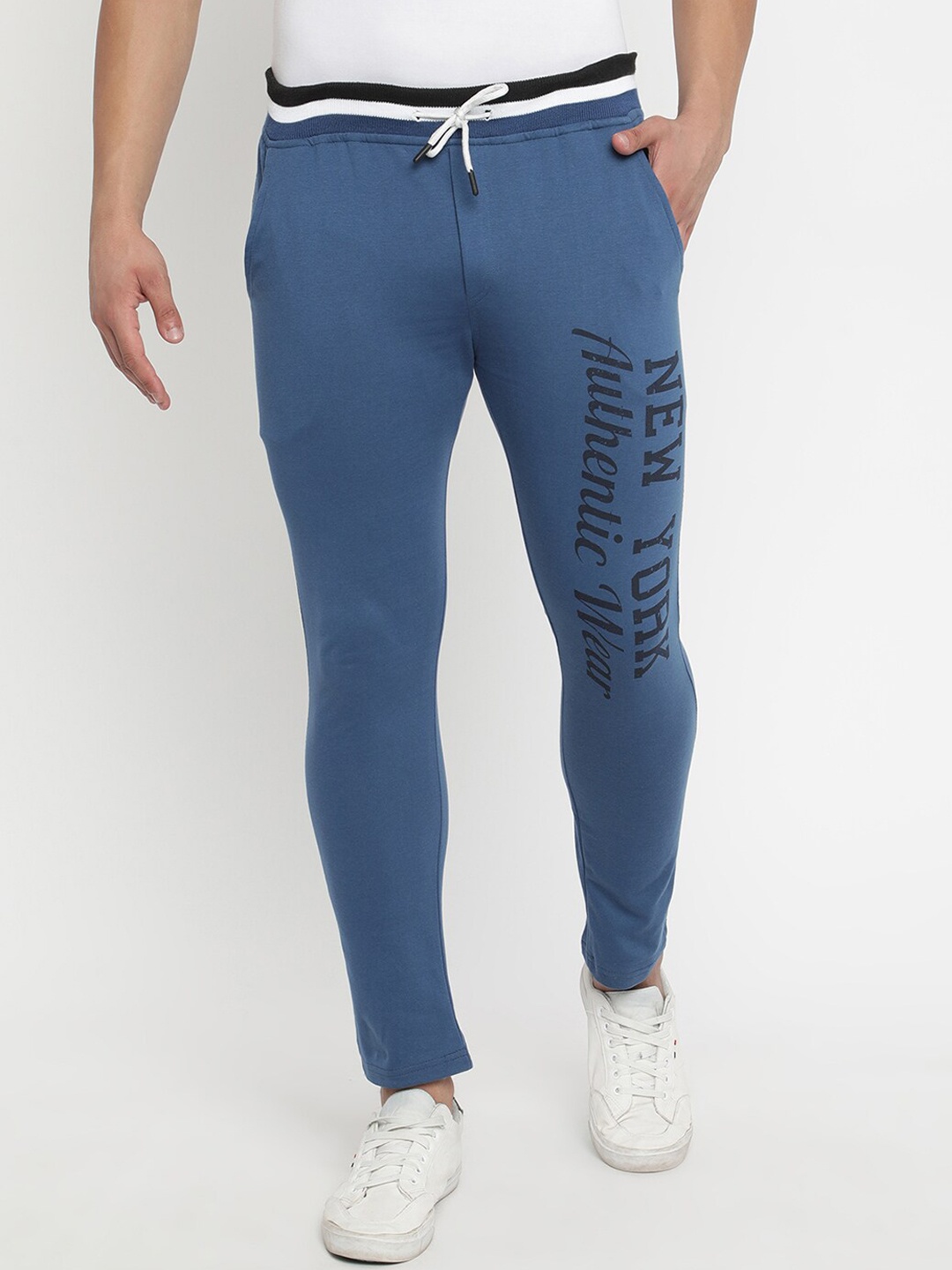 

V2 Value & Variety Men Blue Printed Cotton Track Pants
