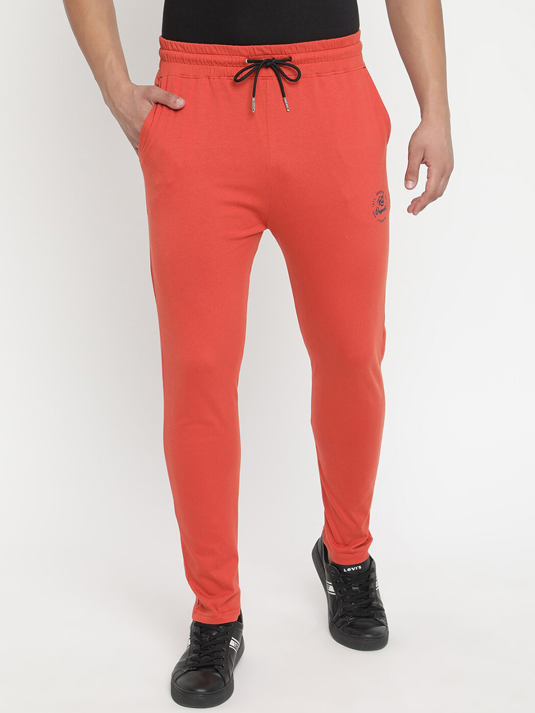

V2 Value & Variety Men Orange Cotton Track Pants