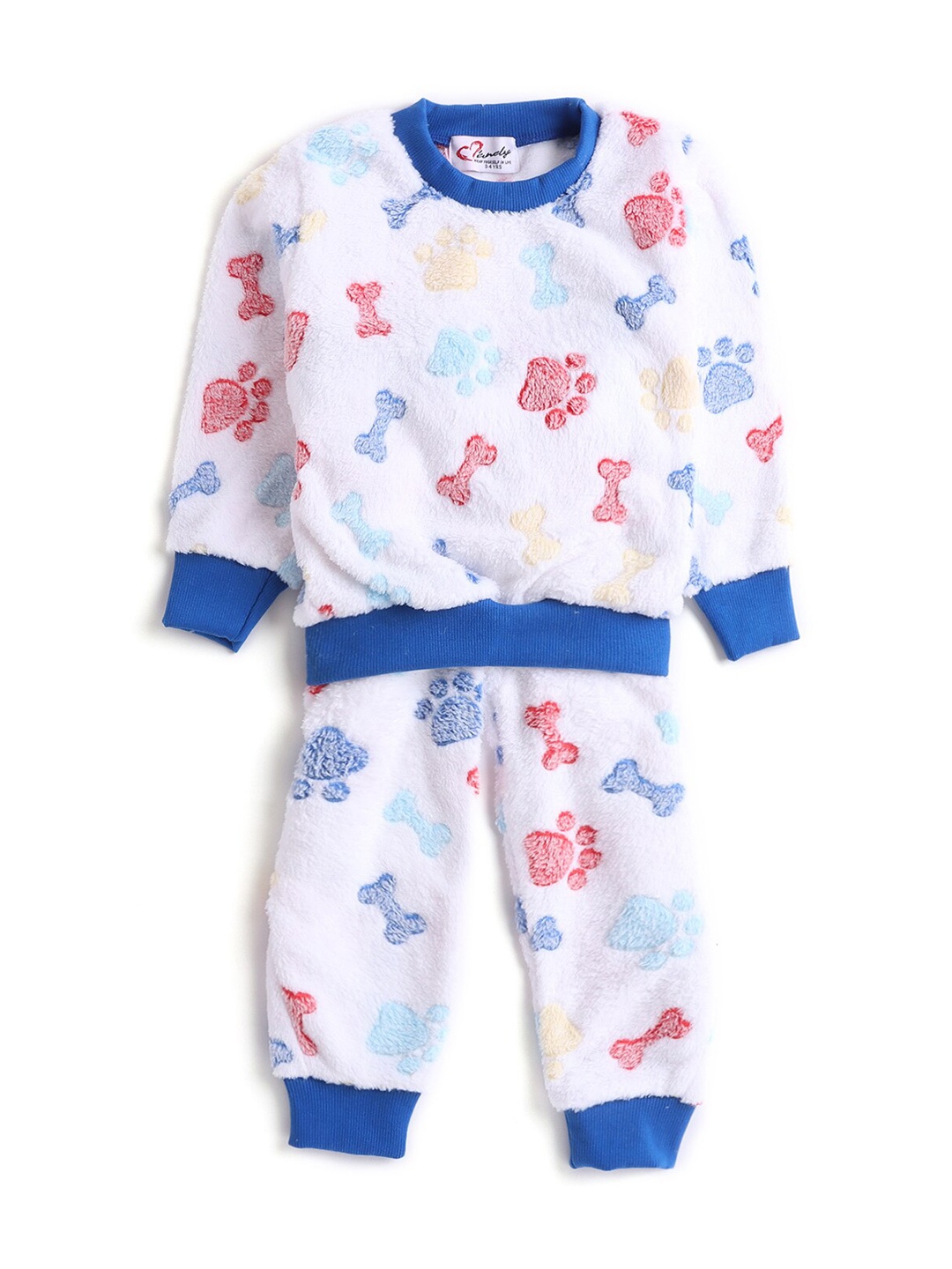 

Hopscotch Girls White & Blue Printed T-shirt with Trousers