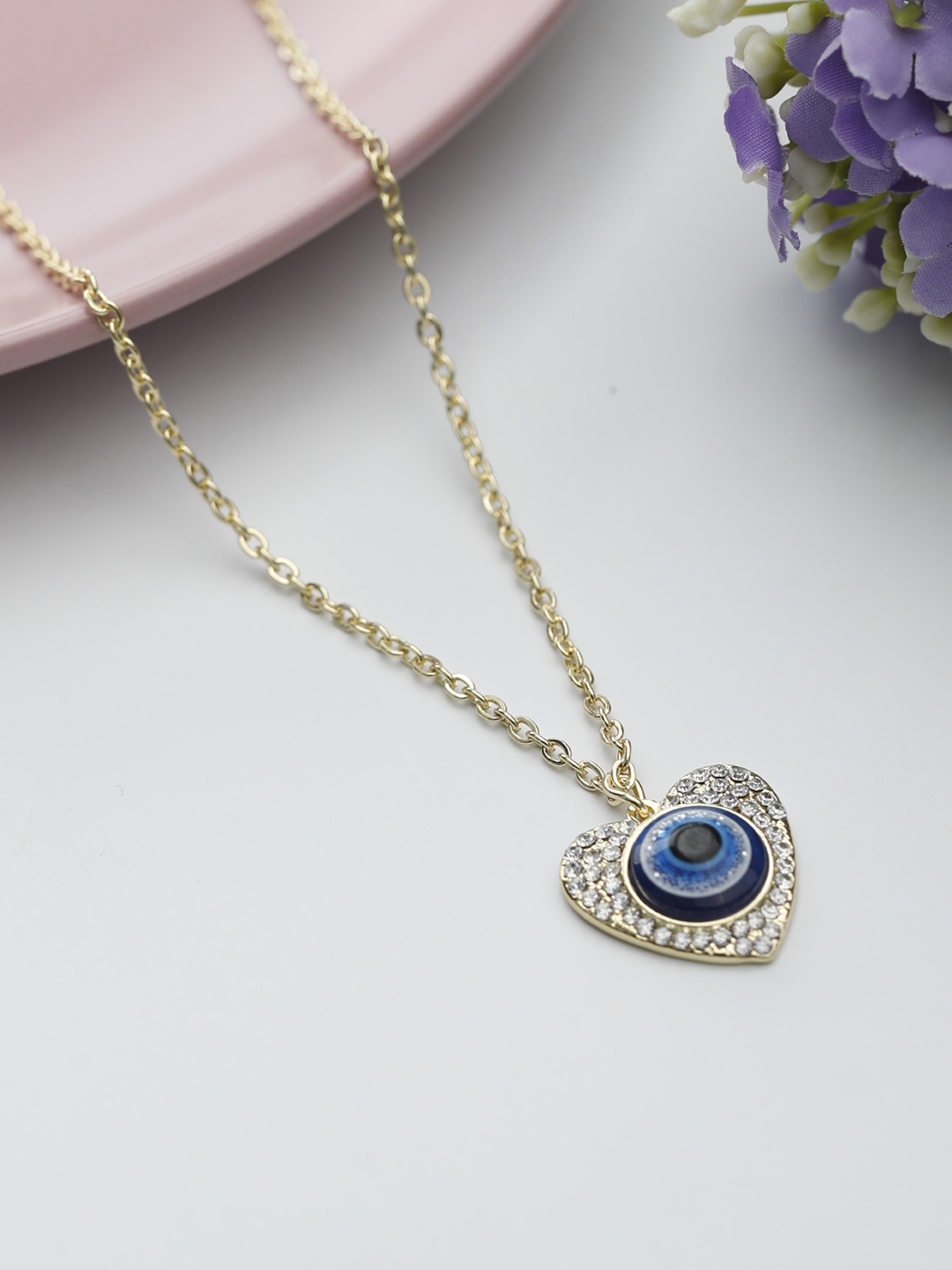 

PRITA BY PRIYAASI Gold-Toned & Blue Brass Gold-Plated Handcrafted Necklace
