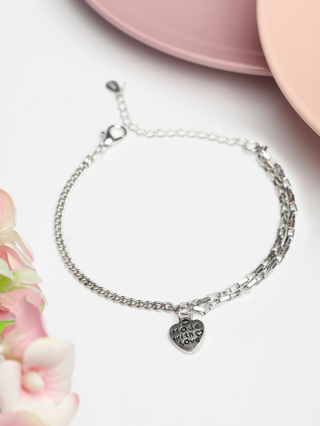 

PRITA BY PRIYAASI Women Silver-Plated Brass Link Bracelet