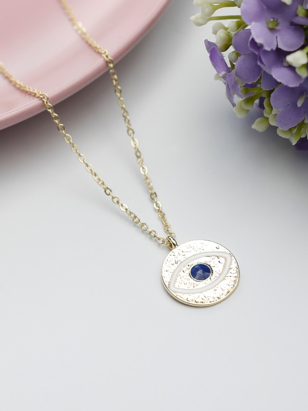 

PRITA BY PRIYAASI Gold-Toned & Blue Brass Gold-Plated Handcrafted Necklace