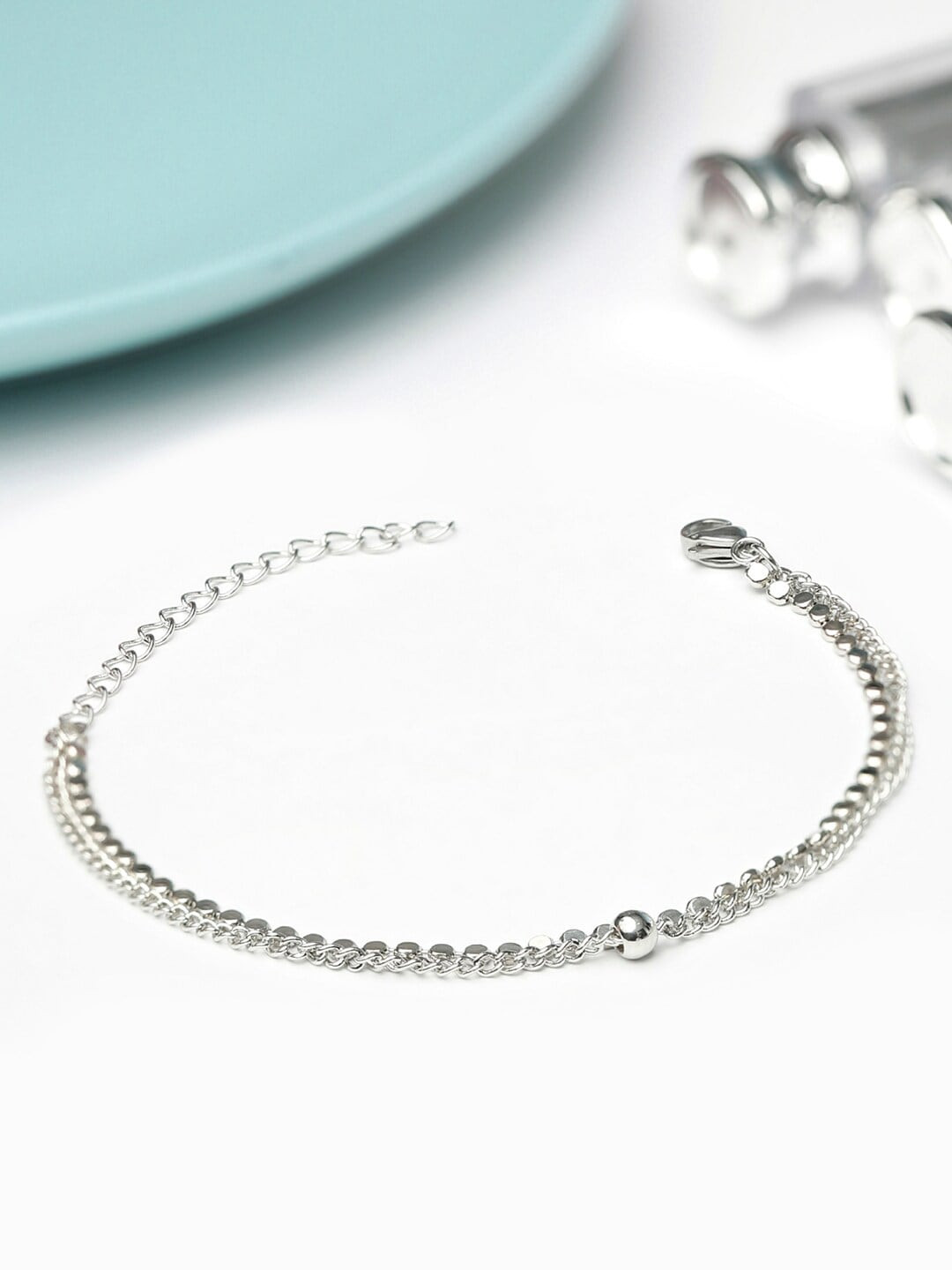 

PRITA BY PRIYAASI Women Silver-Plated Brass Link Bracelet
