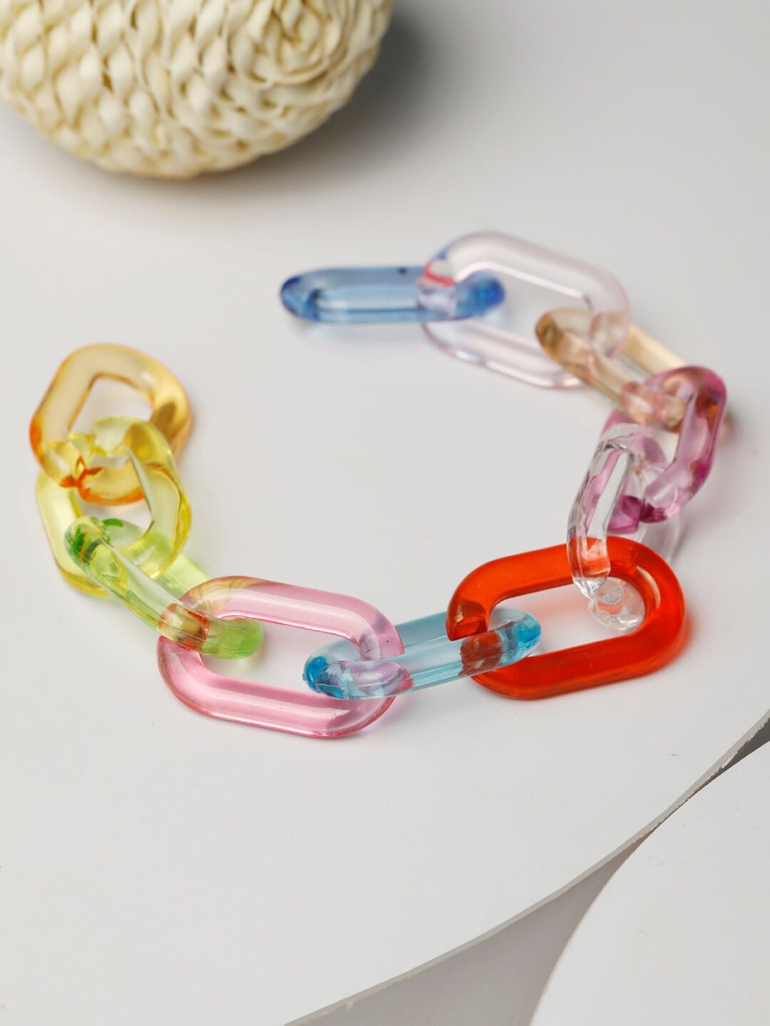 

PRITA BY PRIYAASI Women Pink & Blue Link Bracelet