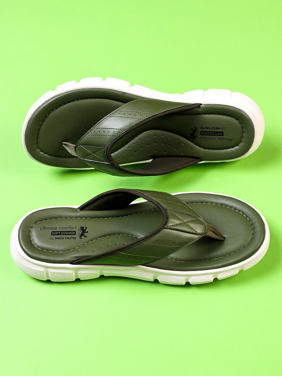 

Red Tape Men Olive Green Comfort Sandals