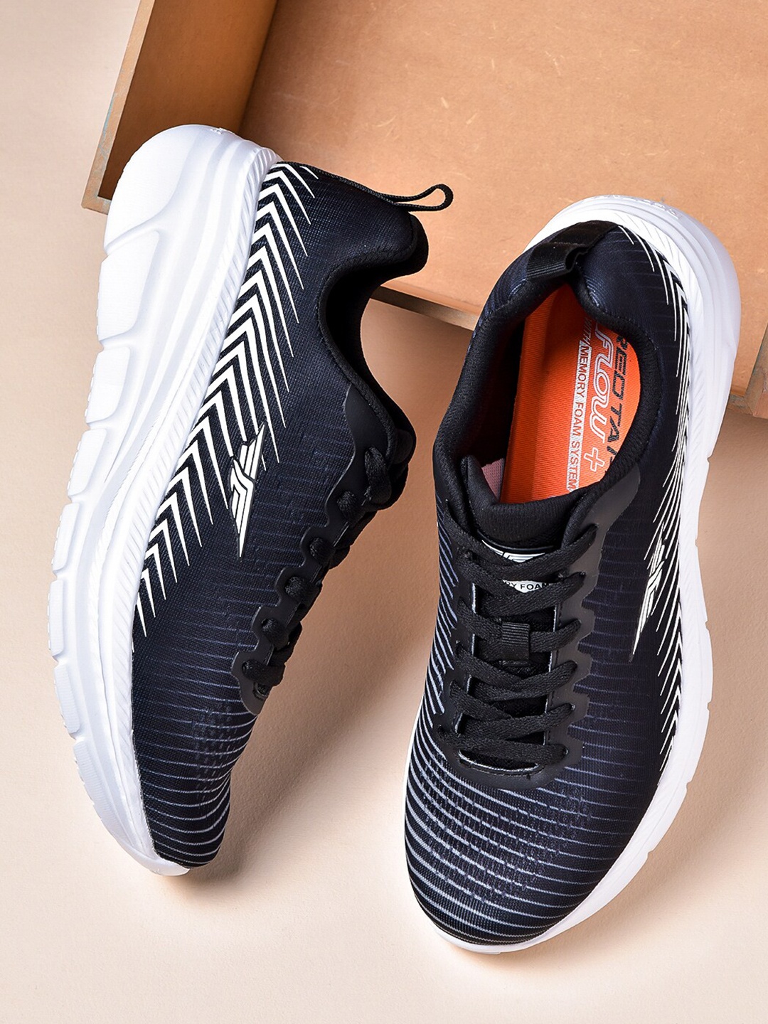

Red Tape Men Black & White Mesh Walking Shoes