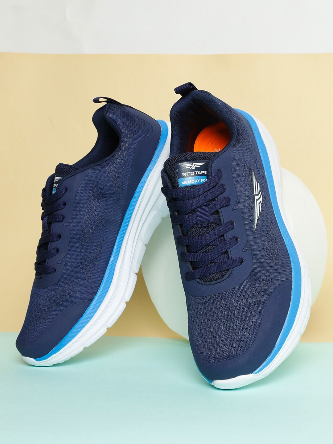 

Red Tape Men Navy Blue Mesh Walking Shoes