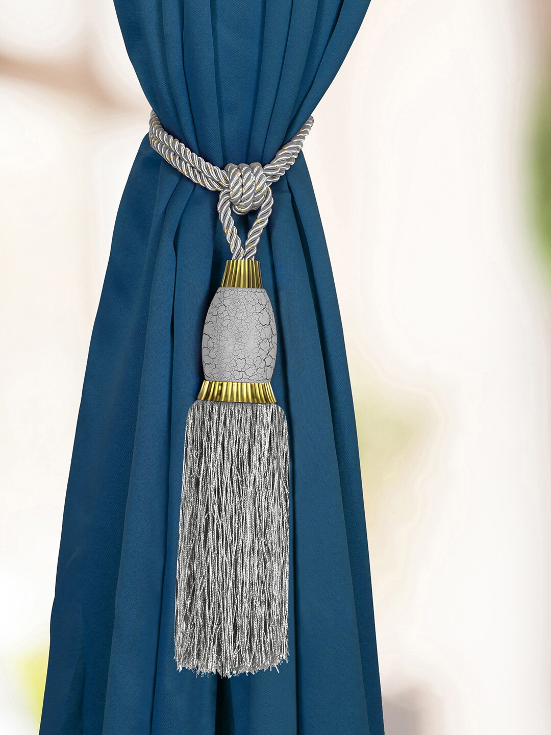 

Story@home Grey Pack of 2 Magnetic Pearl Design Curtain Tieback