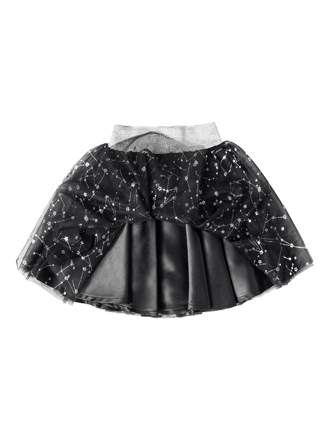 

Hunny Bunny Girls Black Self-Design Above Knee-Length Flared Skirt