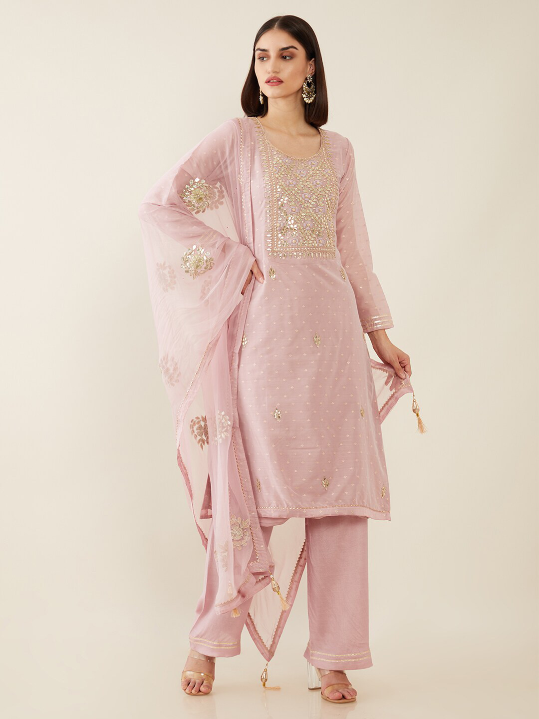 

Soch Purple Embroidered Unstitched Dress Material