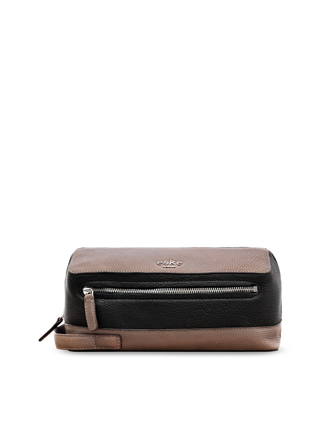 

Eske Beige & Black Solid Travel Pouch