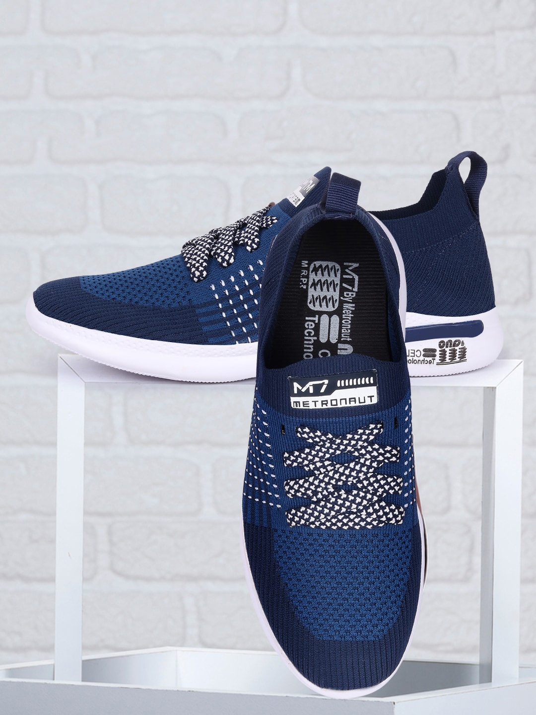 

M7 by Metronaut Men Navy Blue Printed Sneakers