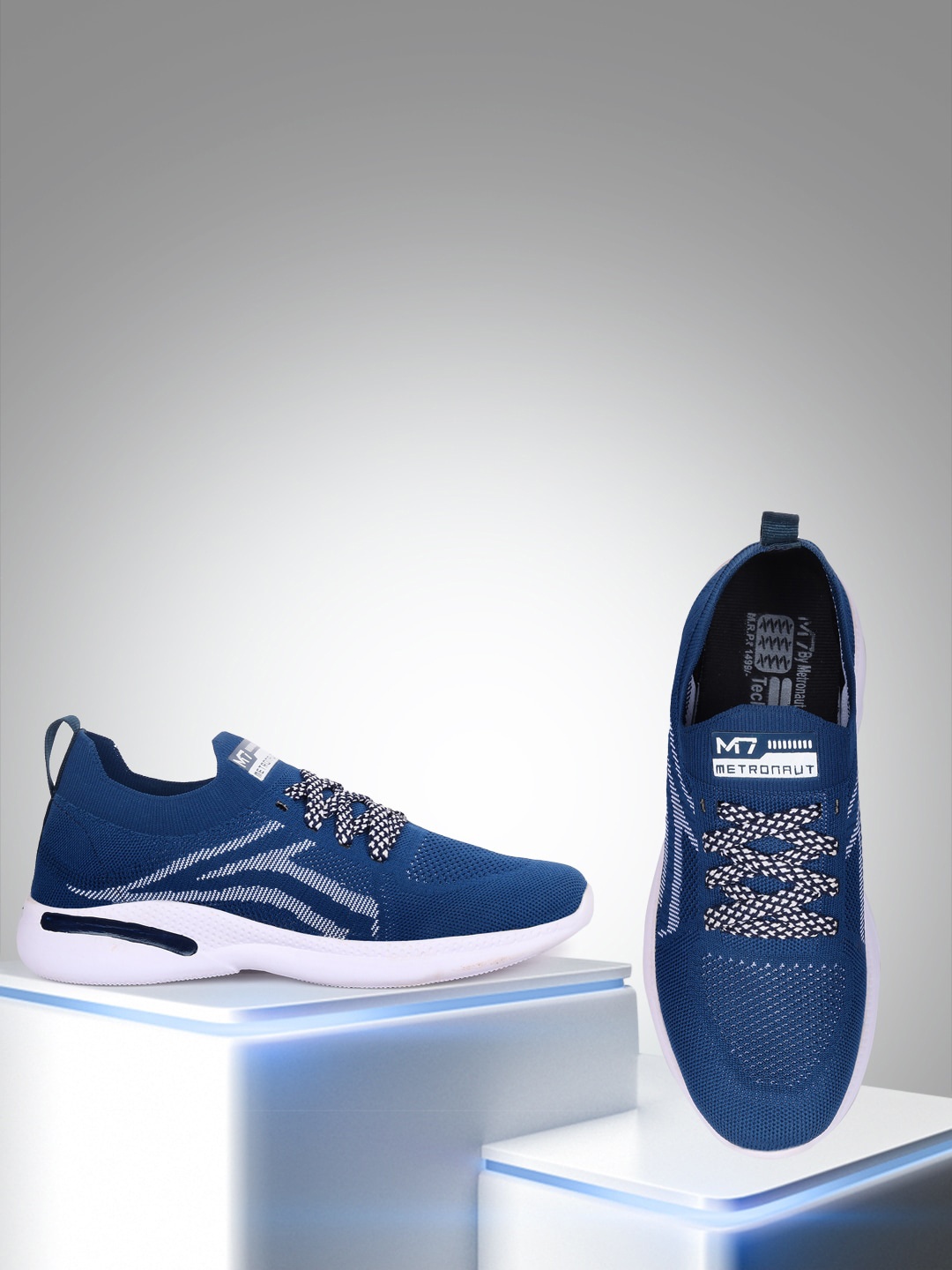 

M7 by Metronaut Men Blue Woven Design Sneakers