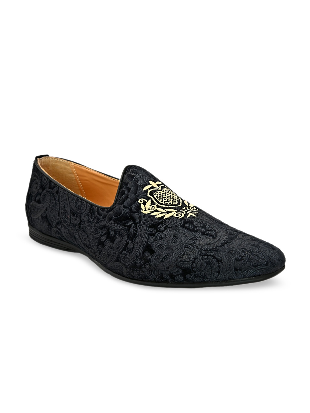 

San Frissco Men Black Woven Design Loafers