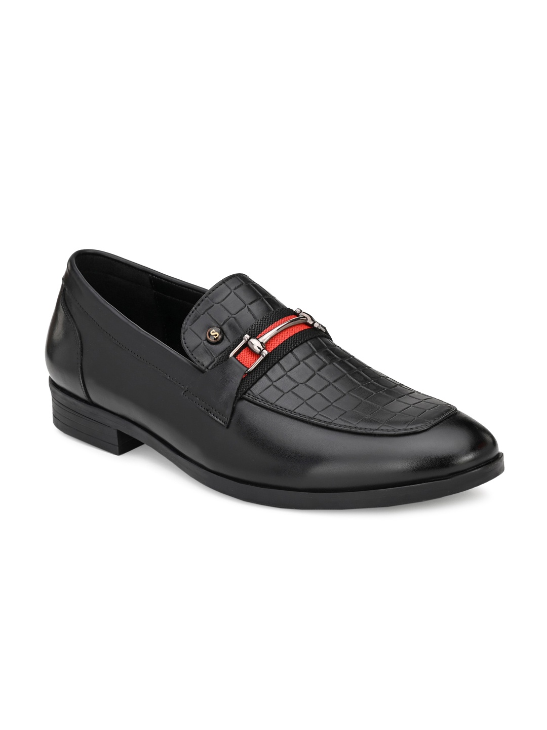 

San Frissco Men Black Textured Formal Loafers