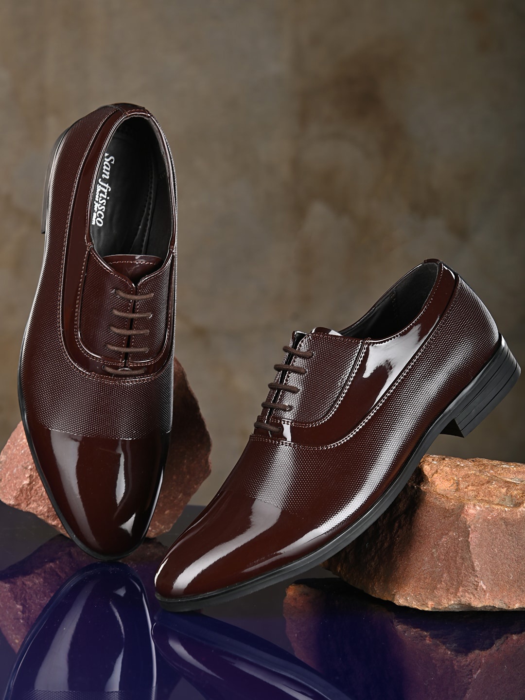 

San Frissco Men Brown Solid Formal Oxfords