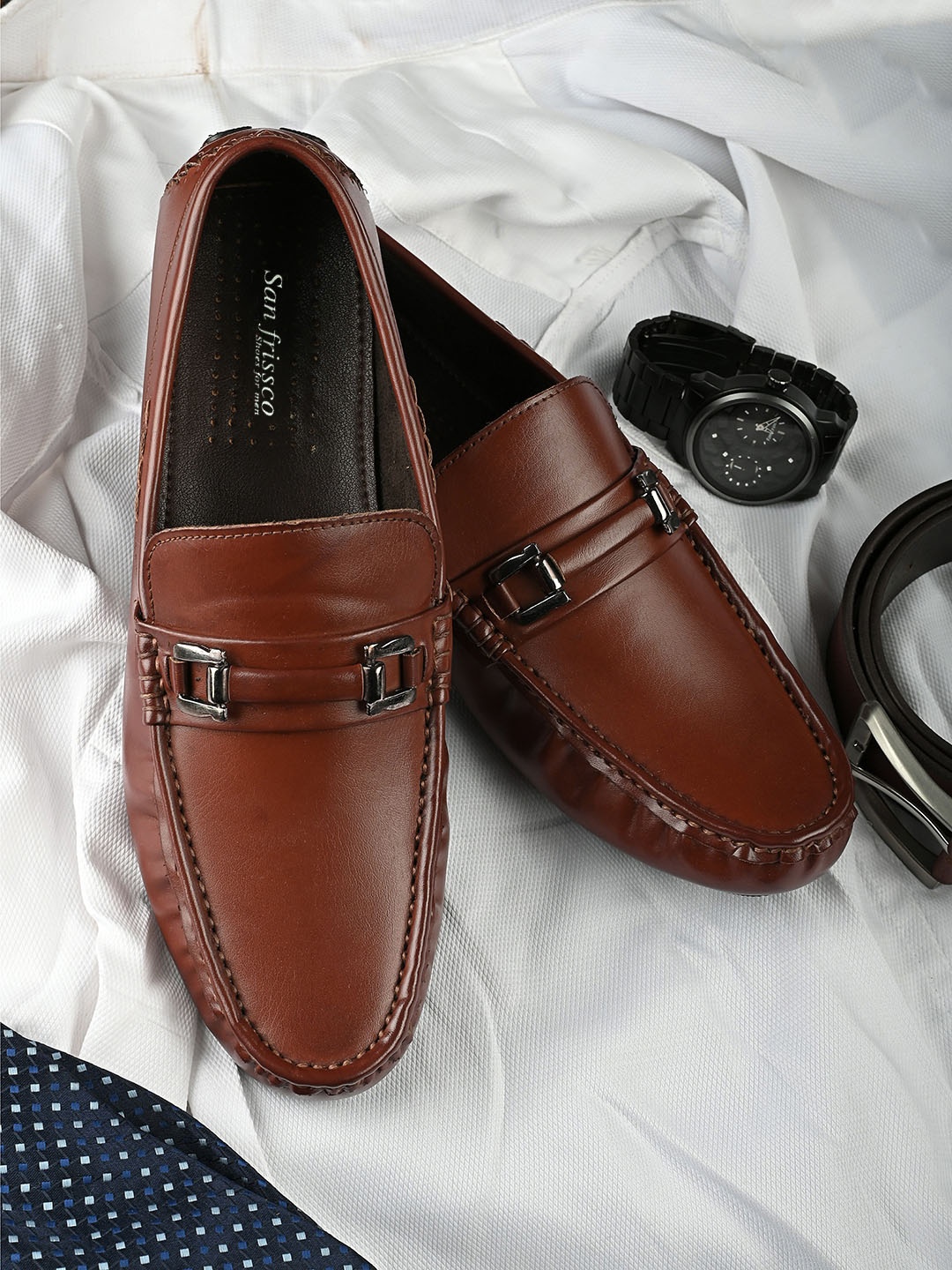 

San Frissco Men Brown Driving Shoes