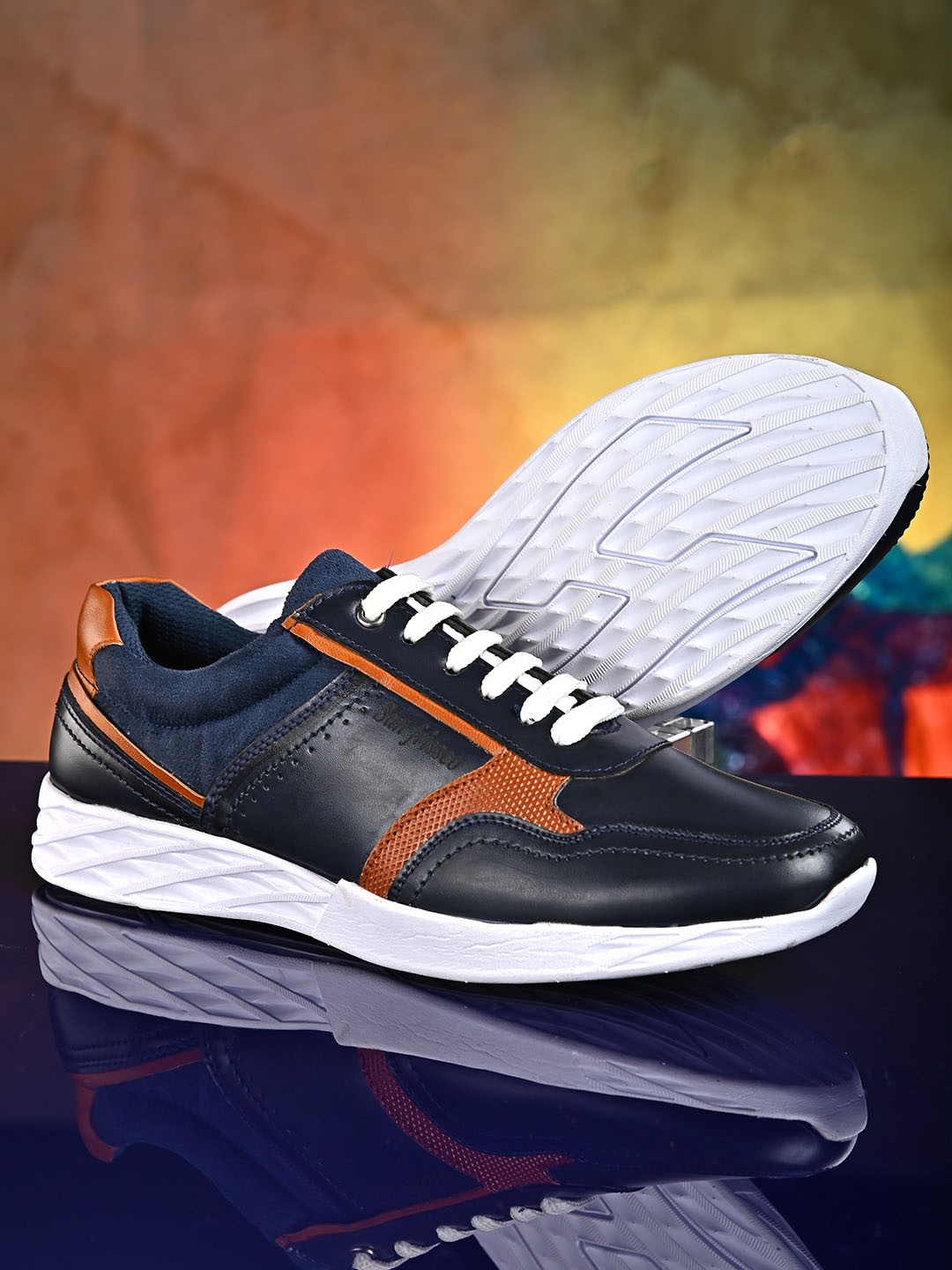 

San Frissco Men Blue & Orange Sneakers