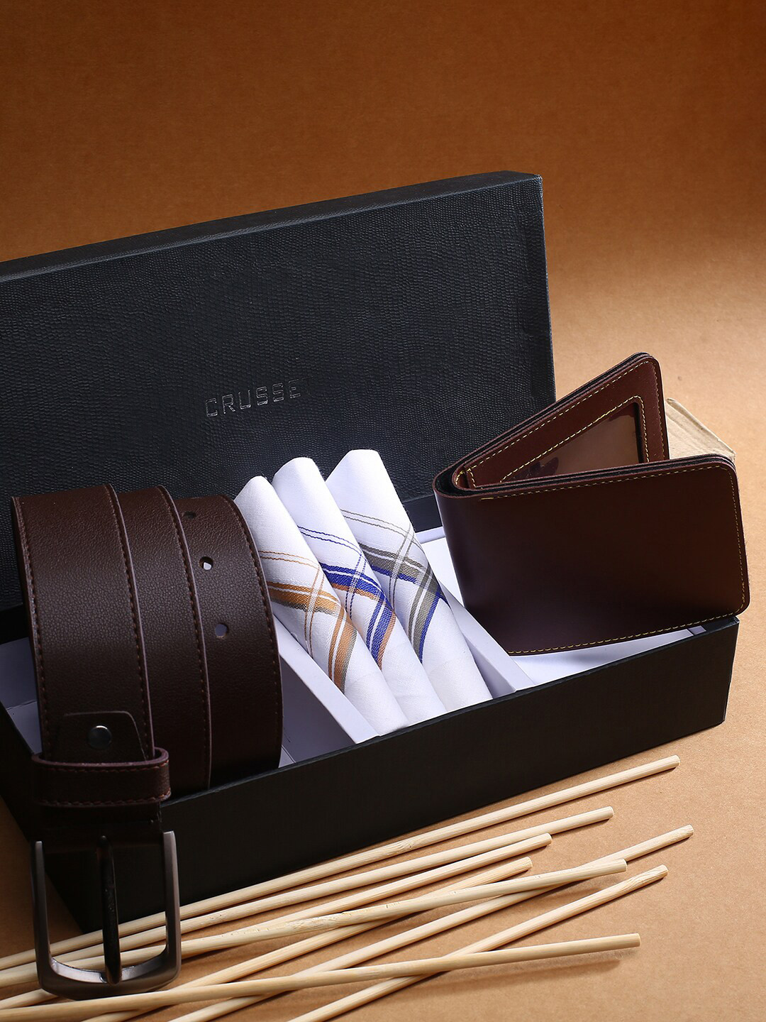 

CRUSSET Men Brown Accessory Gift Set