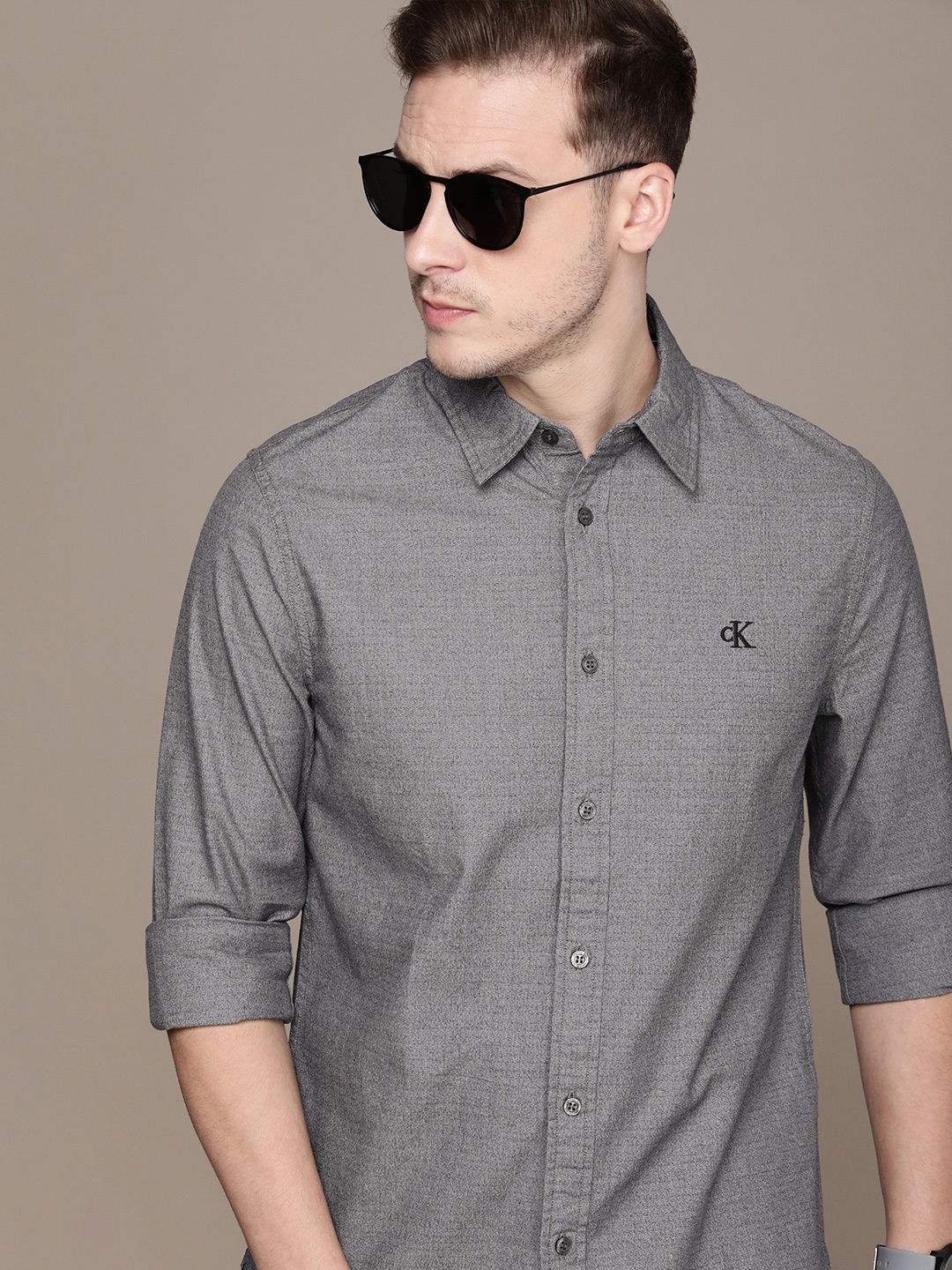 

Calvin Klein Jeans Men Black Slim Fit Casual Shirt