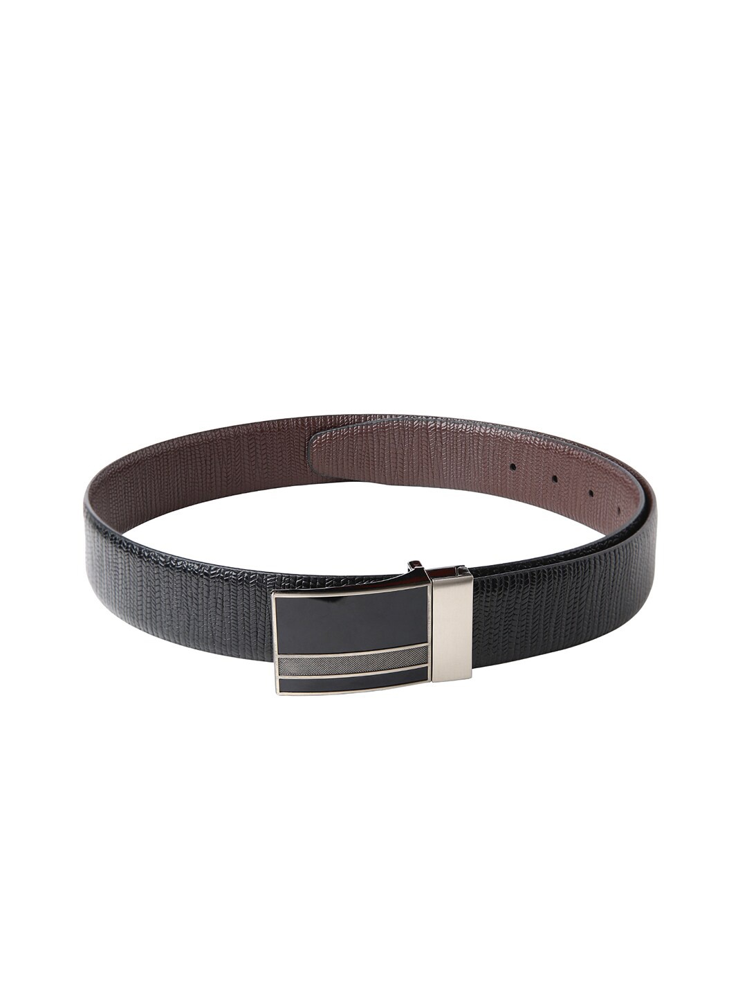 

CRUSSET Men Black Textured Belt