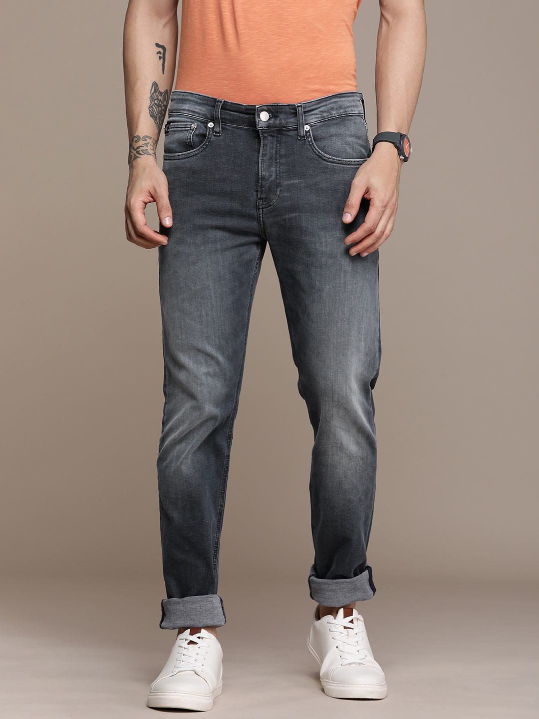 

Calvin Klein Jeans Men Blue Skinny Fit Heavy Fade Stretchable Jeans