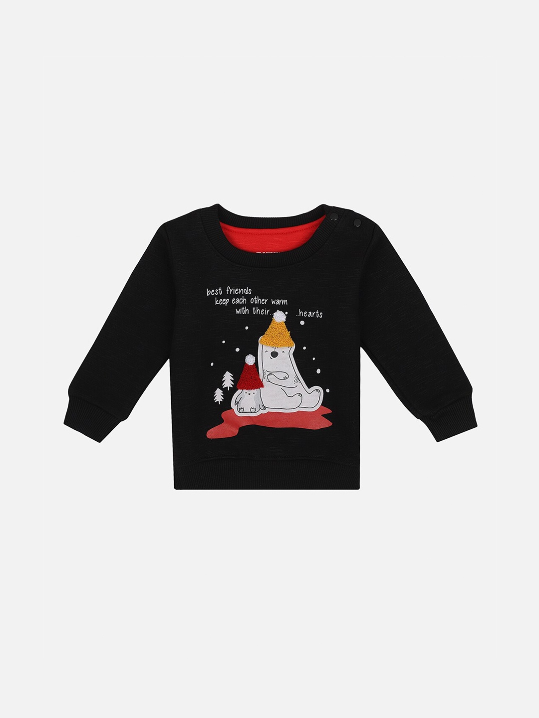 

Bodycare Kids Boys Black Printed Fleece Sweatshirt
