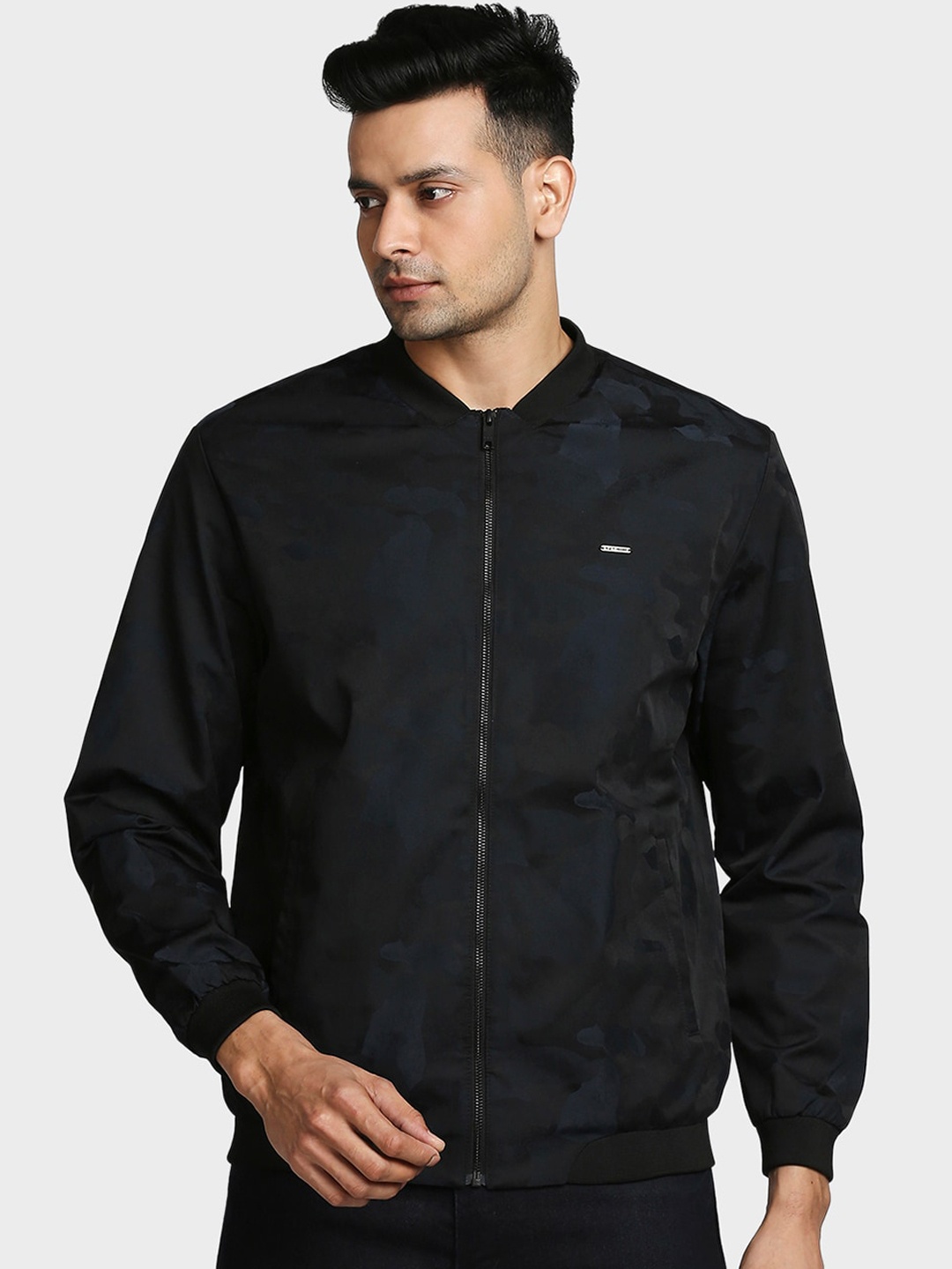 

ColorPlus Men Blue Camouflage Bomber Jacket