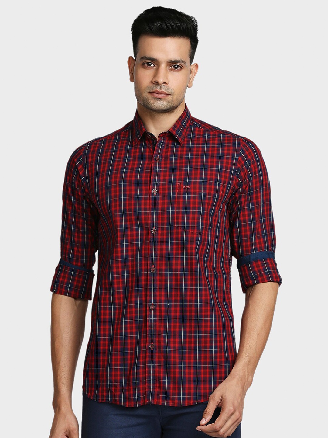 

ColorPlus Men Red Tartan Checks Checked Casual Shirt