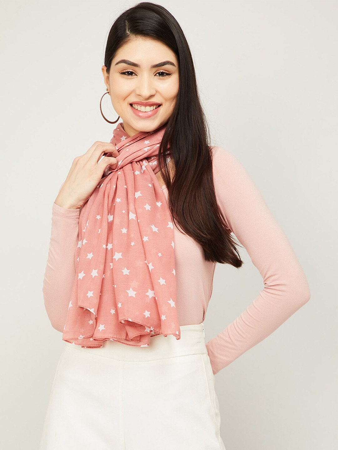 

Ginger by Lifestyle Women Brown & White Printed Stole