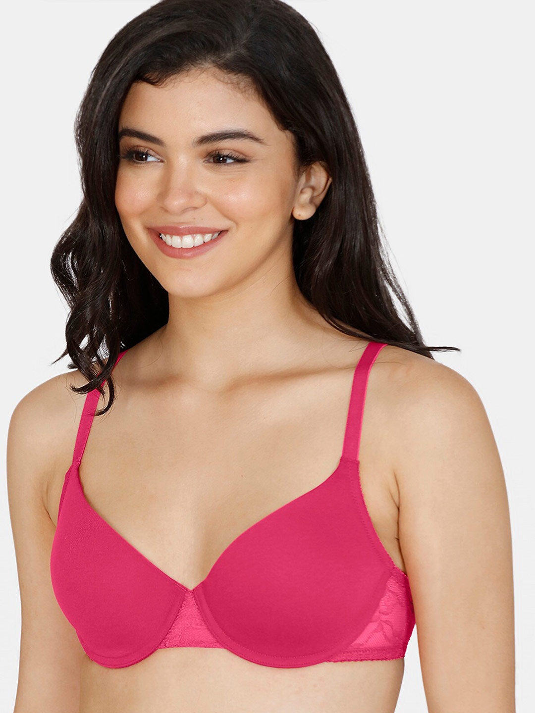 

Zivame Pink Bra Underwired Lightly Padded