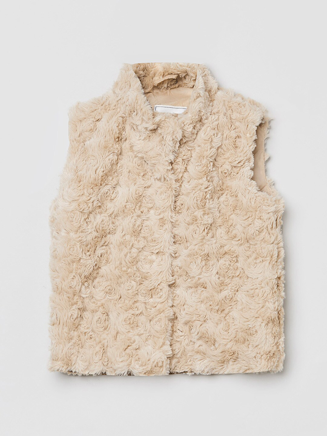 

max Girls Grey Self Design Sweater Vest
