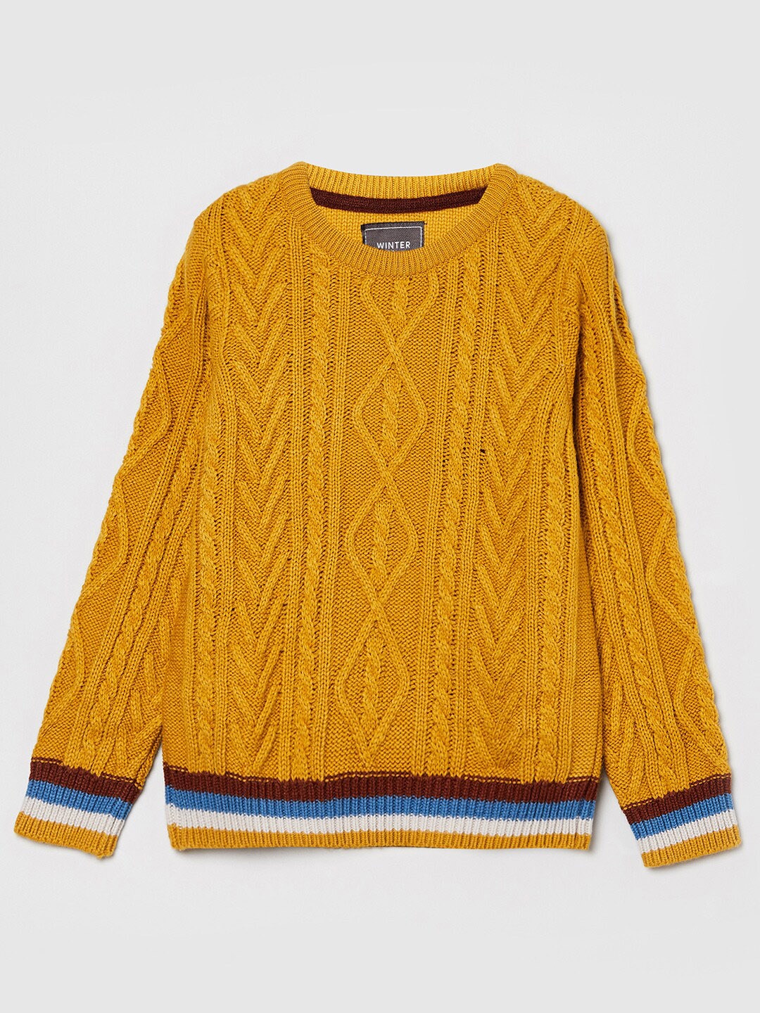 

max Boys Mustard & Blue Sweater Vest