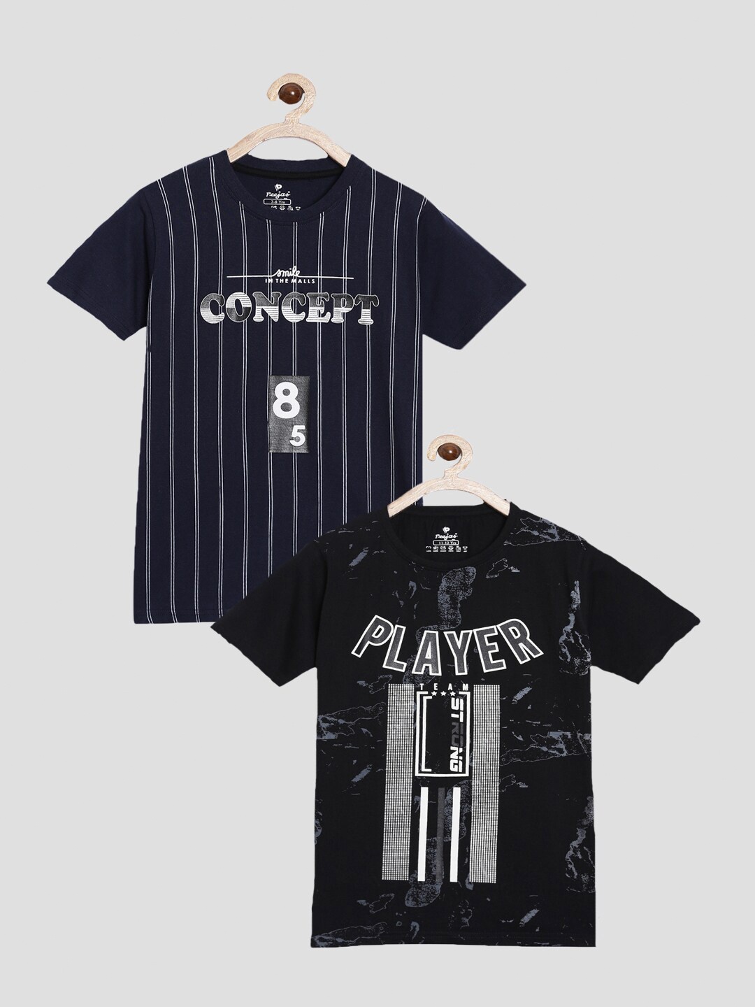 

Peejas Boys Pack of 2 Striped T-shirt, Navy blue