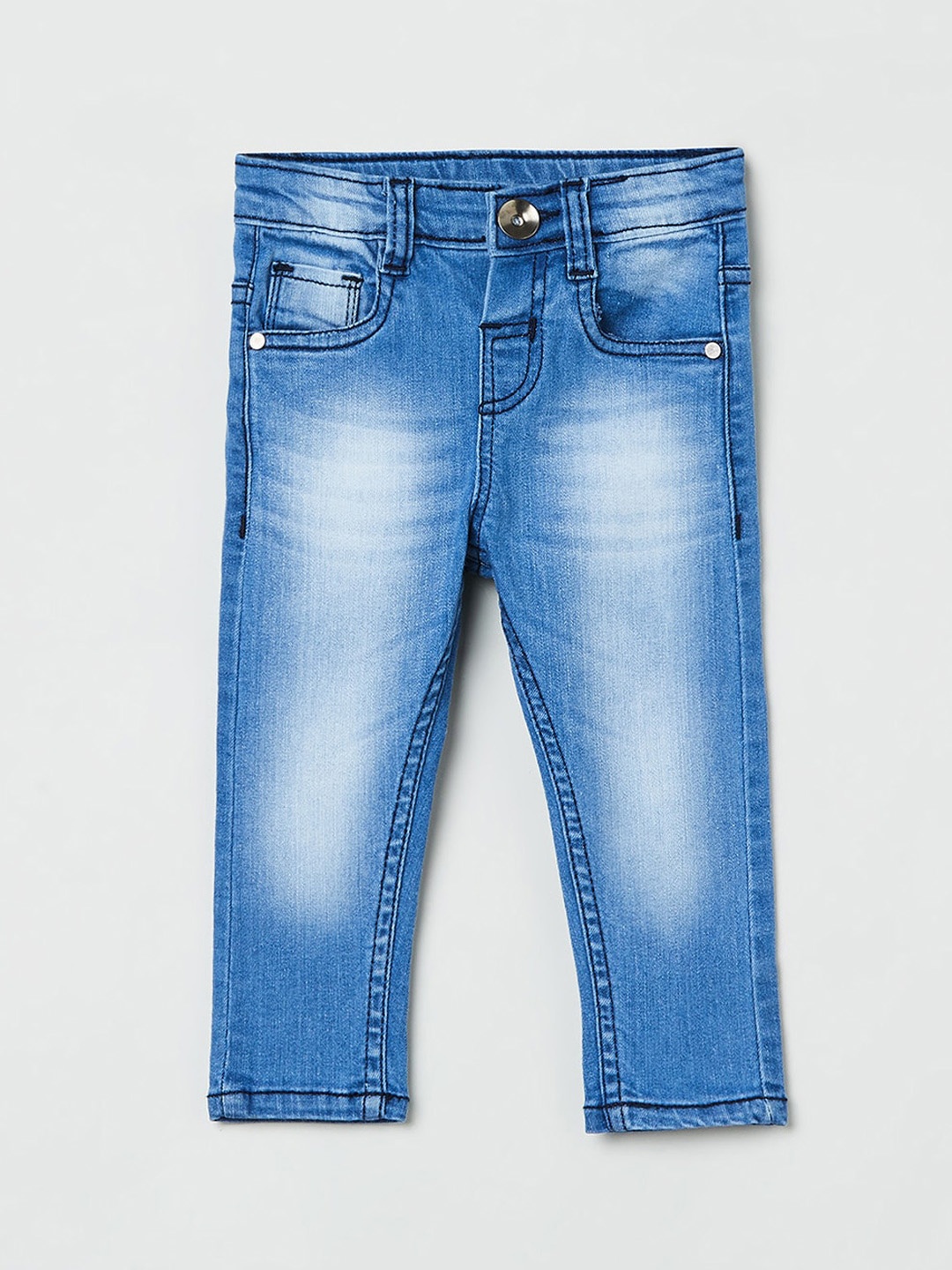 

max Boys Blue Skinny Fit Heavy Fade Jeans