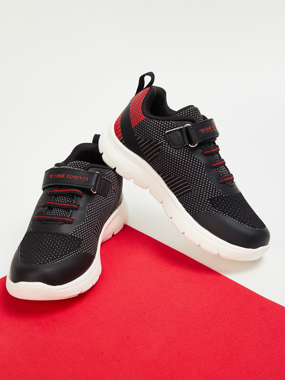 

Fame Forever by Lifestyle Boys Red Woven Design Regular Sneakers