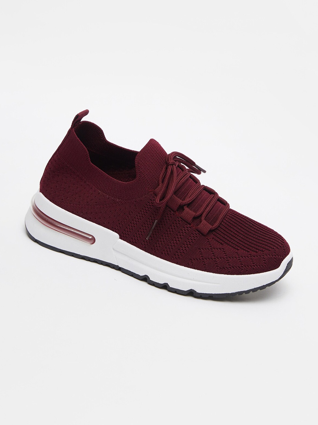 

shoexpress Women Maroon Textured Walking Shoes