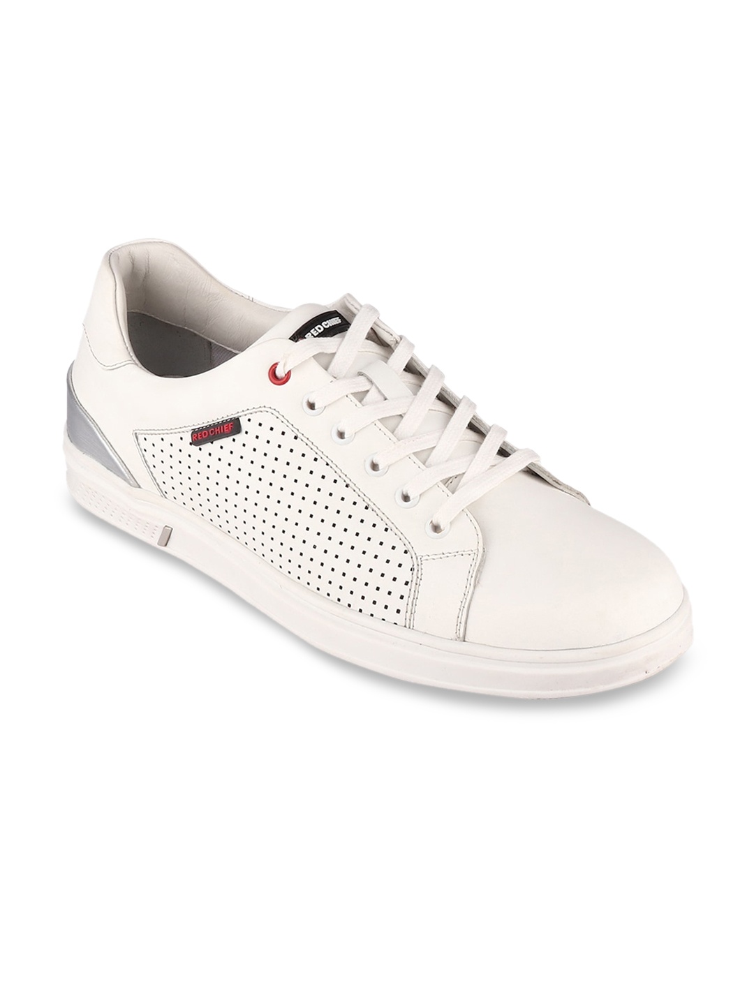 

Red Chief Men Off White Perforations Leather Driving Shoes