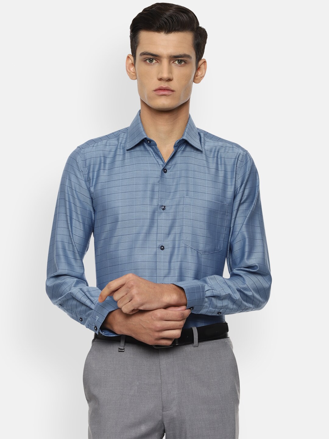 

Van Heusen Men Blue Formal Shirt