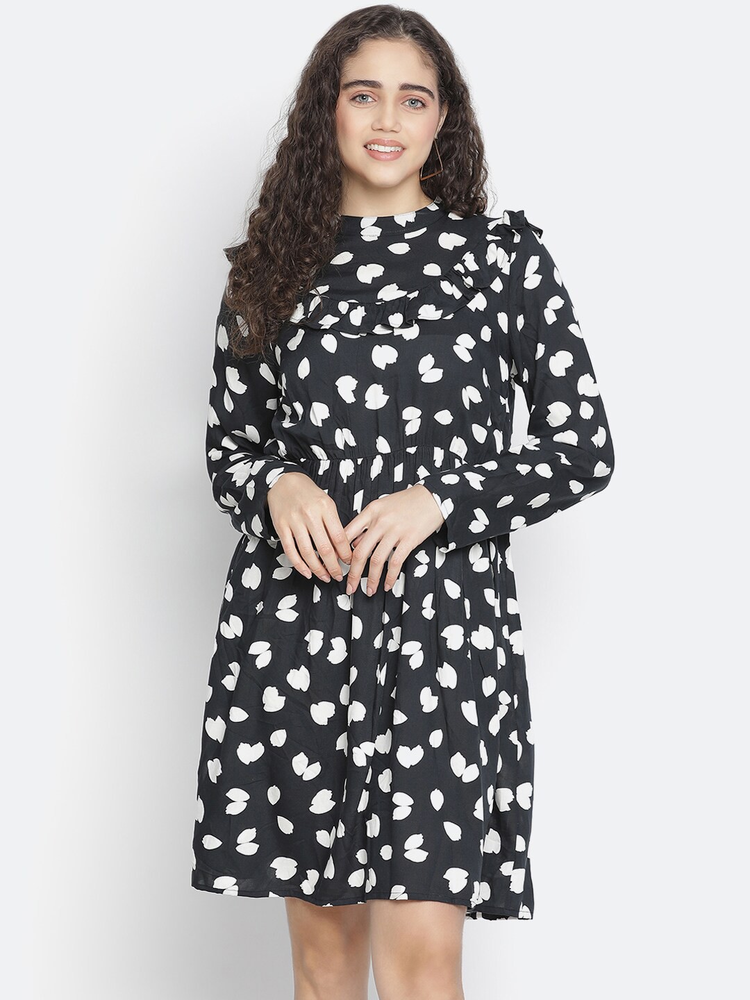 

Oxolloxo Black Satin Shirt Dress