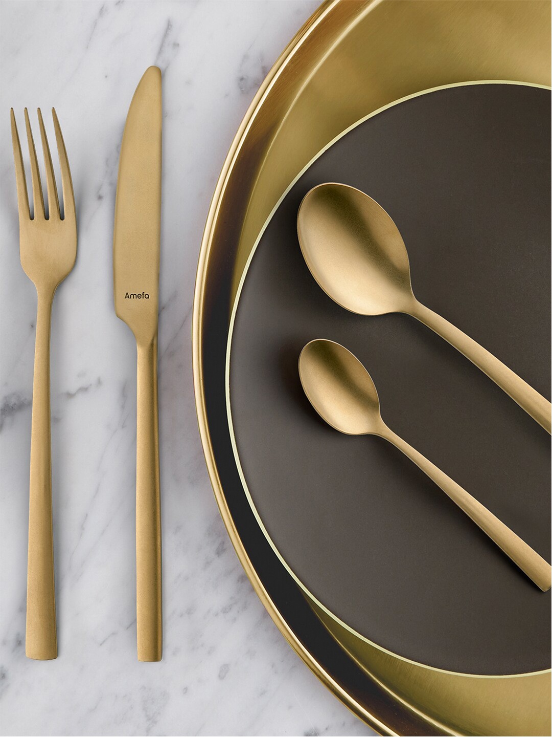 

Amefa Gold-Toned 16 Pieces Stainless Steel Glossy Spoon