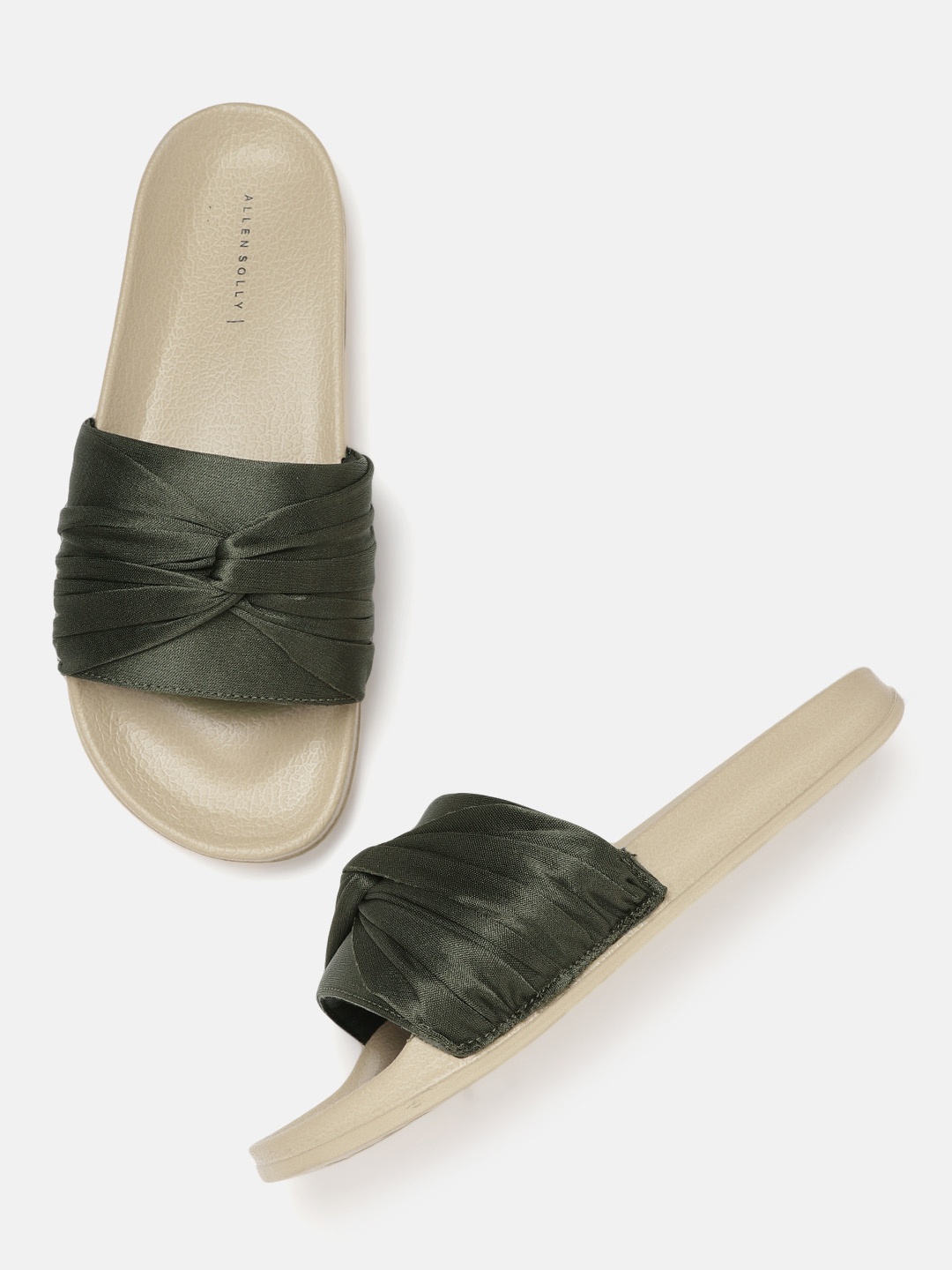 

Allen Solly Women Olive Green Knot Detail Open Toe Flats