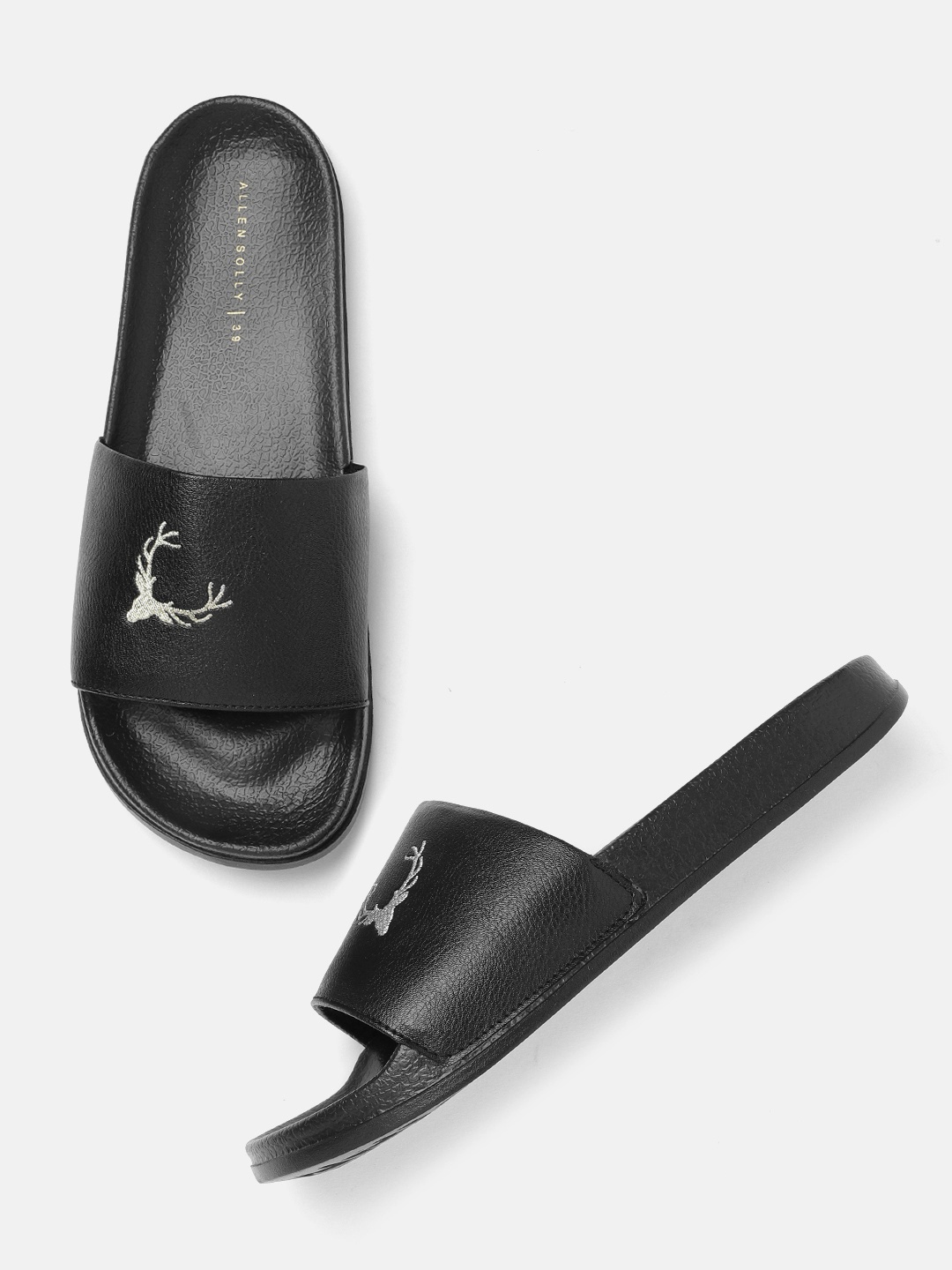 

Allen Solly Women Black Printed Open Toe Flats