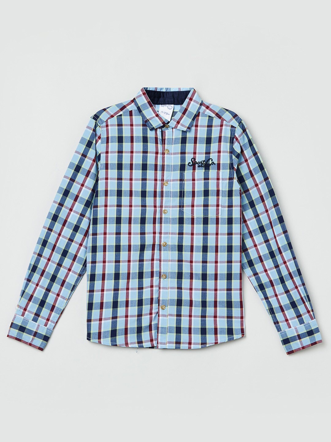 

max Boys Blue Tartan Checks Checked Casual Shirt