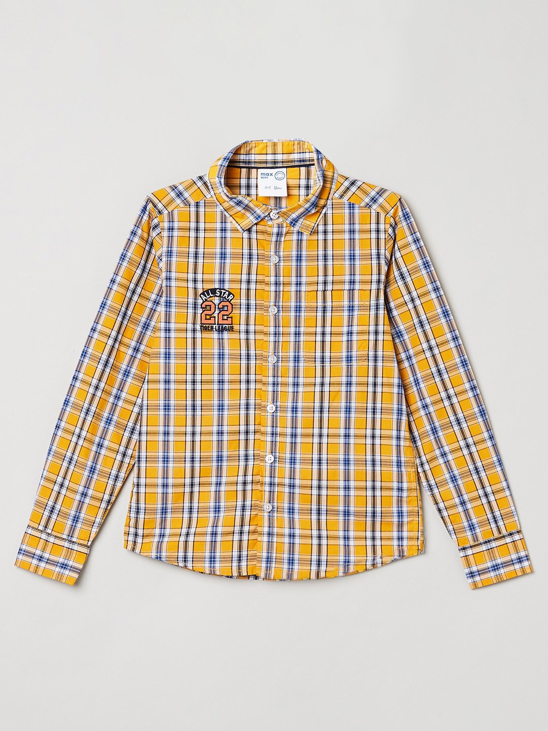 

max Boys Yellow Tartan Checks Checked Casual Shirt