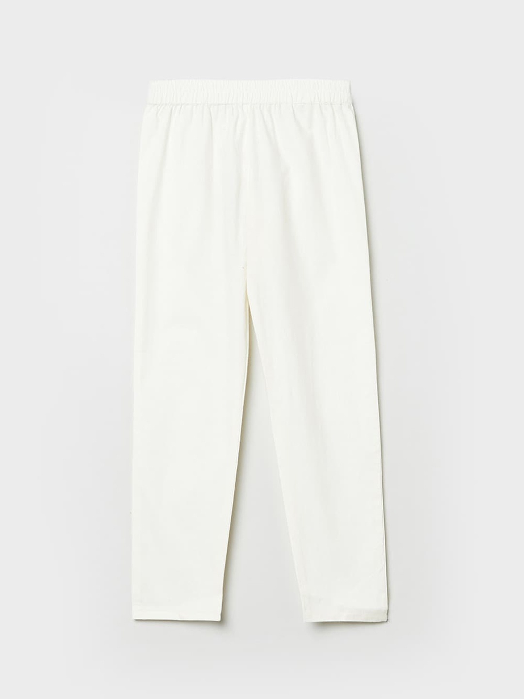 

max Boys Off White Solid Pure Cotton Lounge Pants